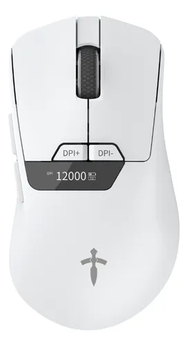 Mouse Gamer Sem Fio Titorion Pixart 3311 12000dpi Branco Tri-Mode Bluetooth