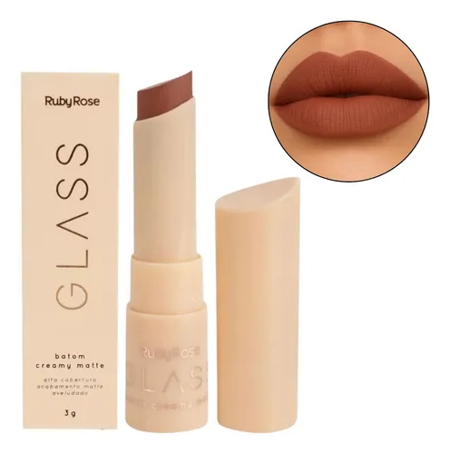 Batom Creamy Matte Glass Hbf567 Cor GL03 Ruby Rose