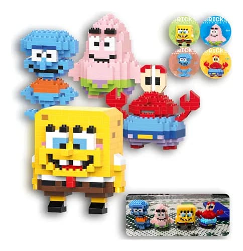 Kit Turma Bob Esponja Nickelodeon Blocos De Montar Bricks 4