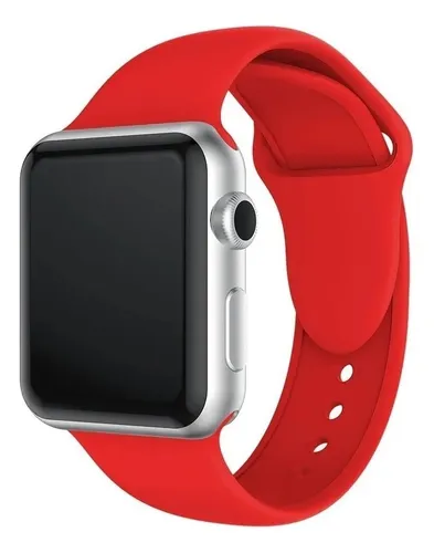 Pulseira de Silicone Vermelha para Apple Watch Séries 42mm 44mm 45mm