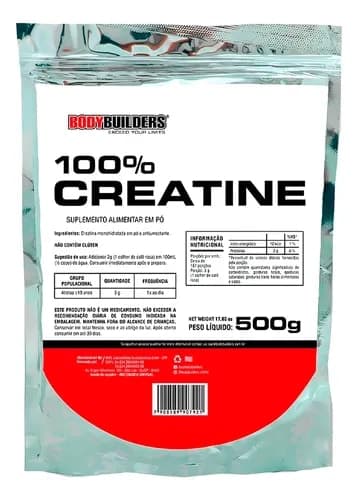 100% Creatina Pura 500g Bodybuilders - Aprovada Abenutri