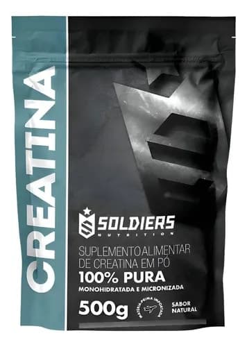 Creatina Monohidratada 500g Soldiers Nutrition 100% Pura Importada Alta Performance Músculo Treino
