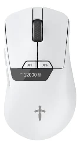 Mouse Gamer Sem Fio Titorion Pixart 3311 12000dpi Branco Tri-Mode Bluetooth