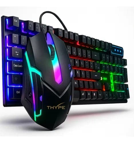 Kit Teclado Gamer Thype Membrana Com Mouse Rgb Luminoso Cor Do Mouse Preto Cor Do Teclado Preto