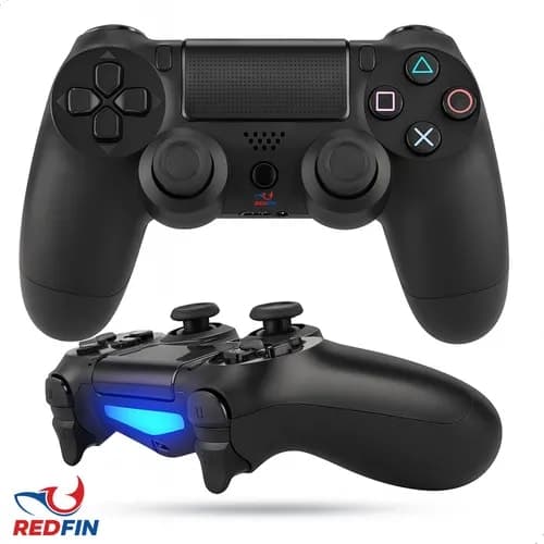 Controle Sem Fio Joystick Bluetooth Para Ps4 Videogame Tv Samsung Pc P4 Ps 4 Dual Shock Manete Pc Gamer Tv Smart Controle Bluetooth Sem Fio Celular Headset Com P2 - Marca Redfin