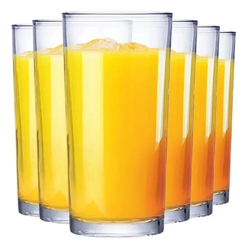 Jogo de Copos de Vidro Long Drink para Água e Suco 255ml 6pcs Ruvolo