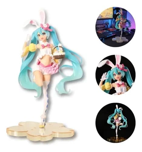 Action Figure Hatsune Miku Coelhinha 19cm Pvc Colecionavel