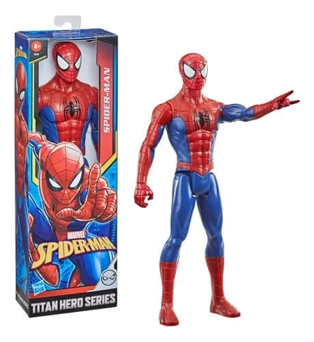 Action Figure Homem-Aranha Mighty Hero Series, Marvel - Brinquedo de Herói com 24 cm, Articulado, Vermelho e Azul - A partir de 4 Anos