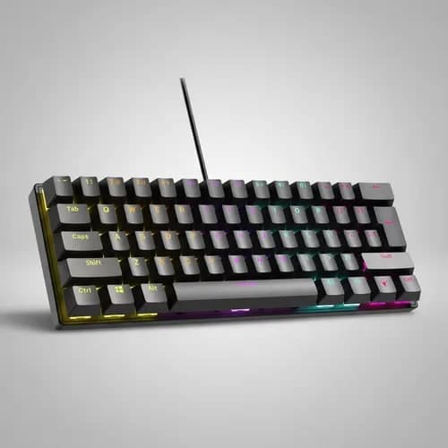 Teclado Gamer Mecanico 60% Rgb Anti Ghosting Switch Blue Fps Preto Inglês Us
