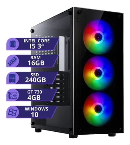 Pc Gamer Intel I5 3.2ghz Ssd 240gb 16gb Placa Vídeo 4gb 500w 16 Gb