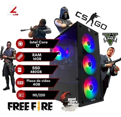 Cpu Gamer Intel Core I7 3.4ghz 16gb Ssd480g 4gb De Video 480 Gb 16 Gb 4 Gb