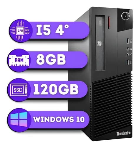 Pc Computador Lenovo Intel I5° 4570 8gb Ssd 240gb Office M92 120 Gb 8 Gb Uhd Graphics 630 Integrada (Recondicionado)