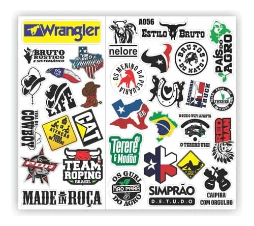 Adesivos Variados Agro Country Sticker Garrafa Tereré Chimarrão Kit 30 Unidades Du Adesivo Cowboy Roça Bruto
