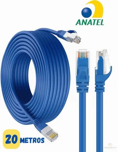 Cabo De Rede Lan 20 Metros Internet Rj45 Ethernet Crimpado Reforçado De Alta Qualidade Personalized View