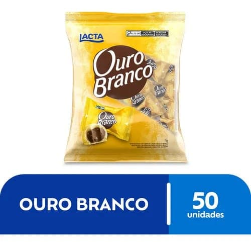 Pacote Chocolate Ouro Branco Crocante 1Kg Lacta