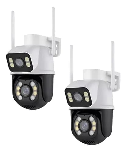 Kit 2 Câmera Wifi Externa A28 App Icsee Dupla Visão 3mp Prova Dágua Cor Branco