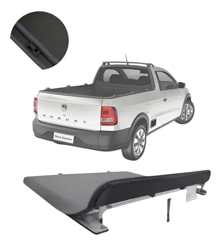 Capota Maritima Saveiro Modelo C/ganchos Cabine Simples Trek Preto