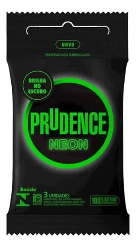 Camisinha Preservativo Prudence Neon 3 Und Brilha No Escuro