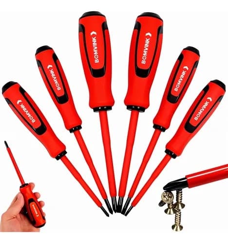 Jogo Chaves Fenda E Philips Isoladas Eletricista Imã 6 Peças