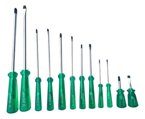 Jogo Chave de Fenda e Philips Profissional Imantado 12 Peças