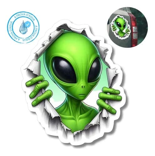 Adesivo Grande Et Alien Rasgando Vinil Decorativo Para Carro