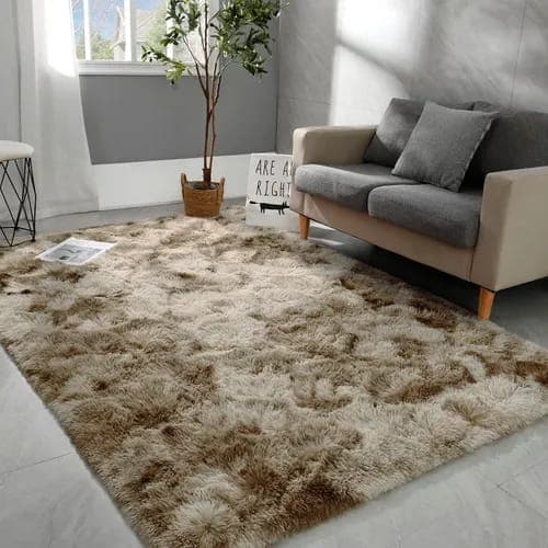 Tapete 2,00x1,50 Peludo Felpudo Sala E Quarto Cores Cor Bege-mesclado Desenho Do Tecido Pelo Alto Casa Laura Enxovais Tapete Médio Para Sala