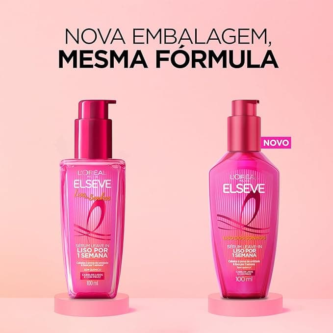 L'Oréal Paris Elseve Liso dos Sonhos, Sérum Leave-in com Tecnologia Ativada por Calor para Efeito Liso por 1 Semana, Antifrizz, Protetor Térmico e Barreira Contra Umidade, 100ml